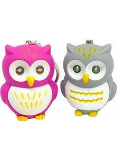 2 pieces of the most requested owl keychain, one piece is pink and the other is a random color. The medallion has a flashlight and also a “hoo-hoo” sound.