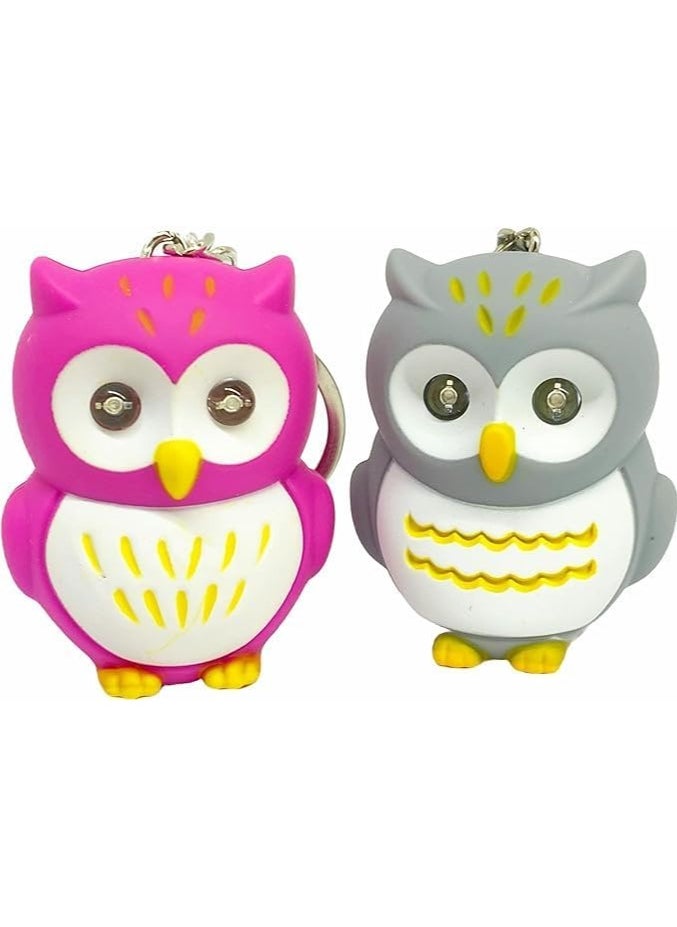 Generic - 2 pieces of the most requested owl keychain, one piece is pink and the other is a random color. The medallion has a flashlight and also a “hoo-hoo” sound. - Image 1