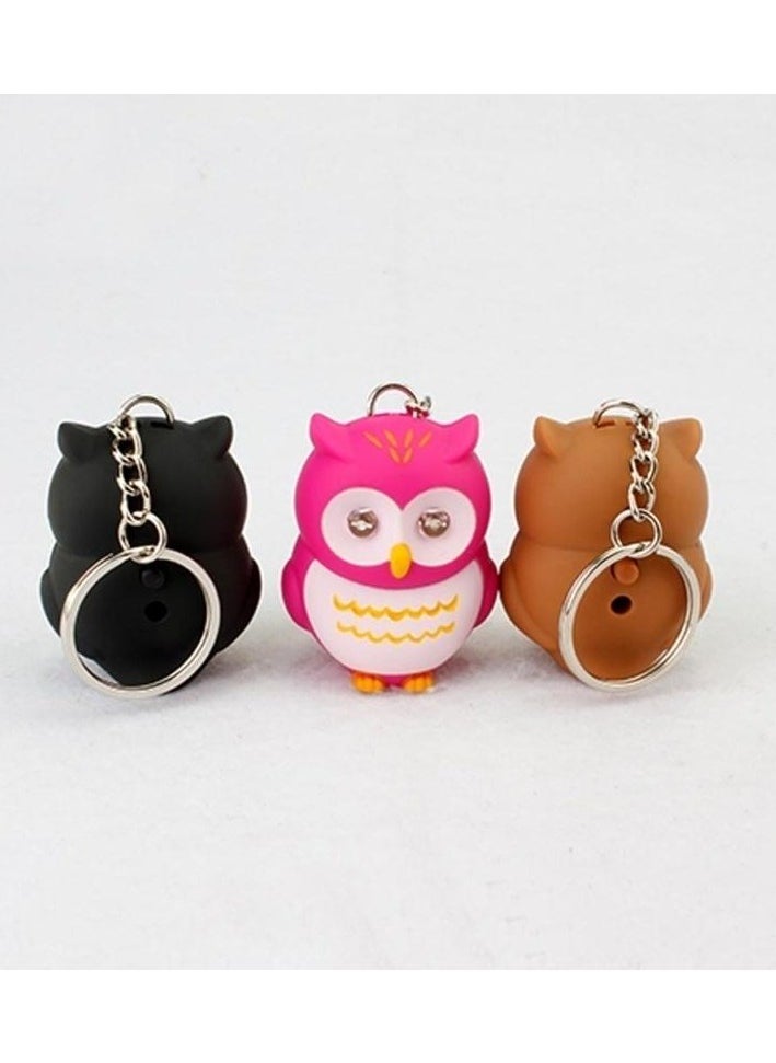 Generic - 2 pieces of the most requested owl keychain, one piece is pink and the other is a random color. The medallion has a flashlight and also a “hoo-hoo” sound. - Image 1