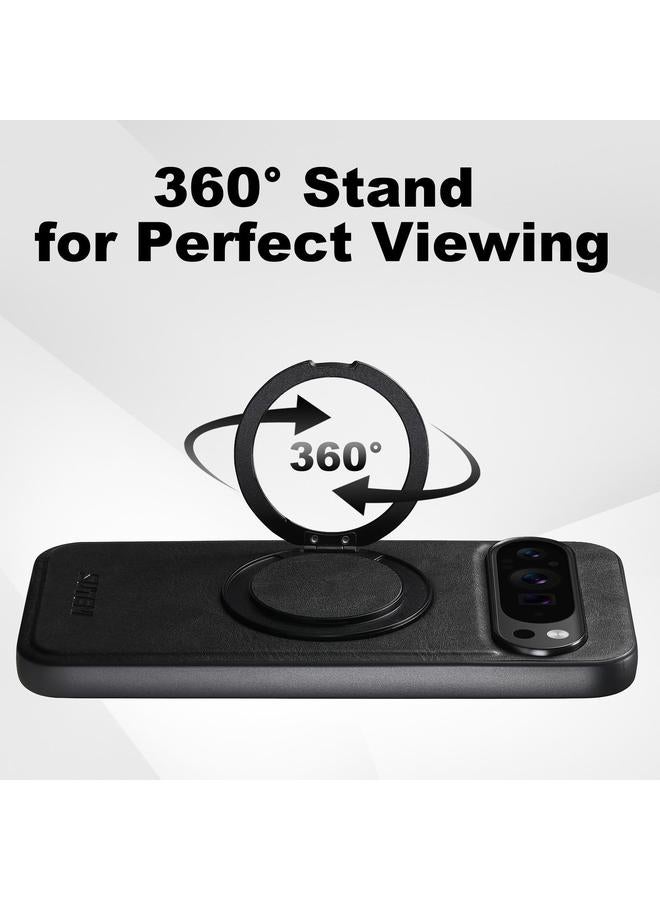 Suteni Case For Google Pixel 6a G3 G3 Oil Wax 360 Rotation Holder MagSafe Back Phone Case - Image 2