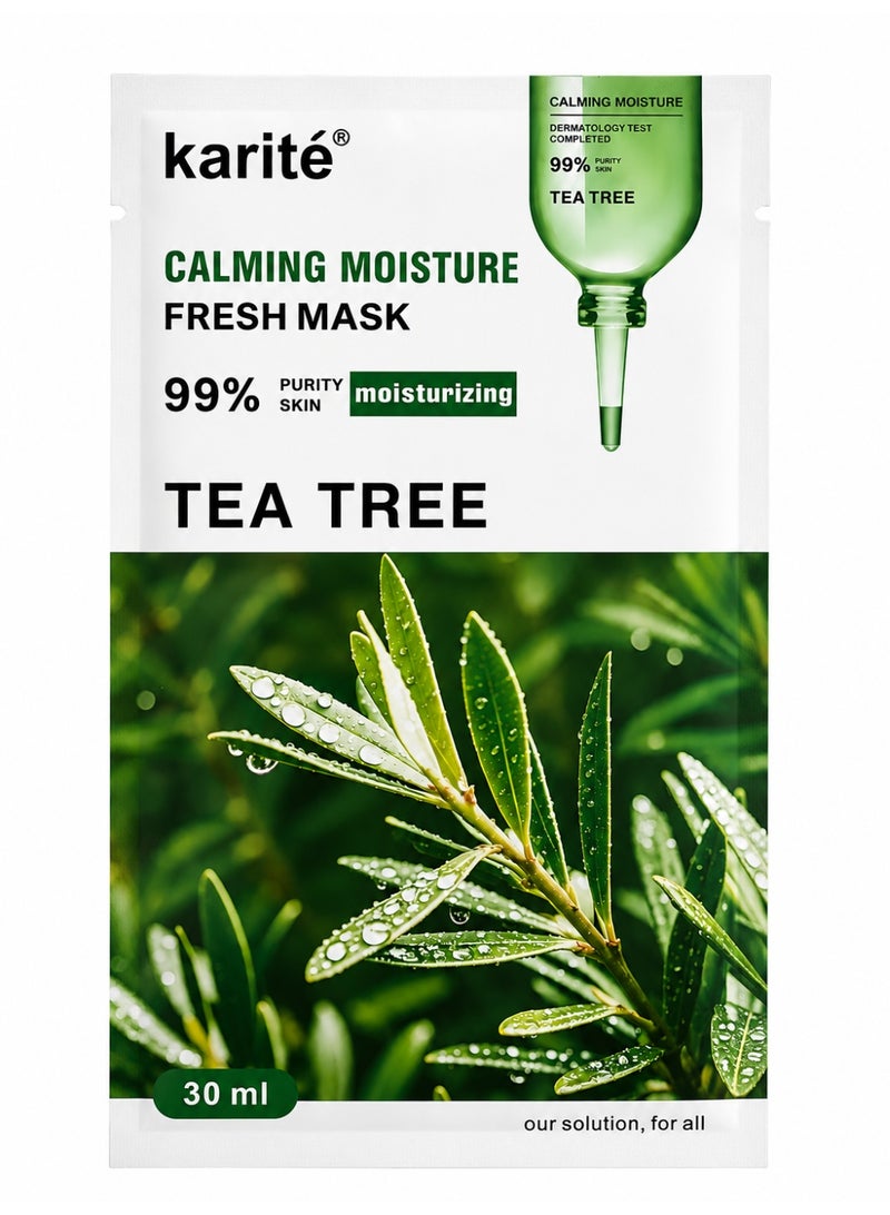 Karite Tea Tree Calming Moisture Sheet Mask for Acne Care 30ml - Image 1