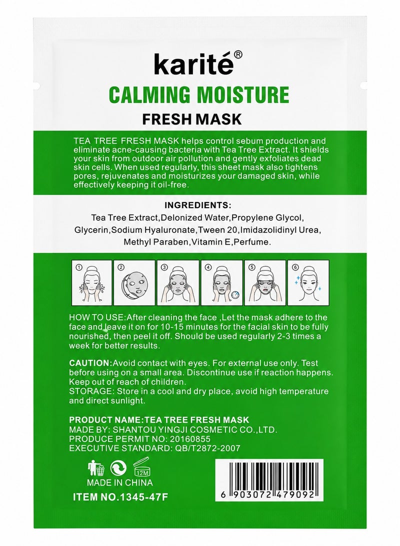 Karite Tea Tree Calming Moisture Sheet Mask for Acne Care 30ml - Image 2