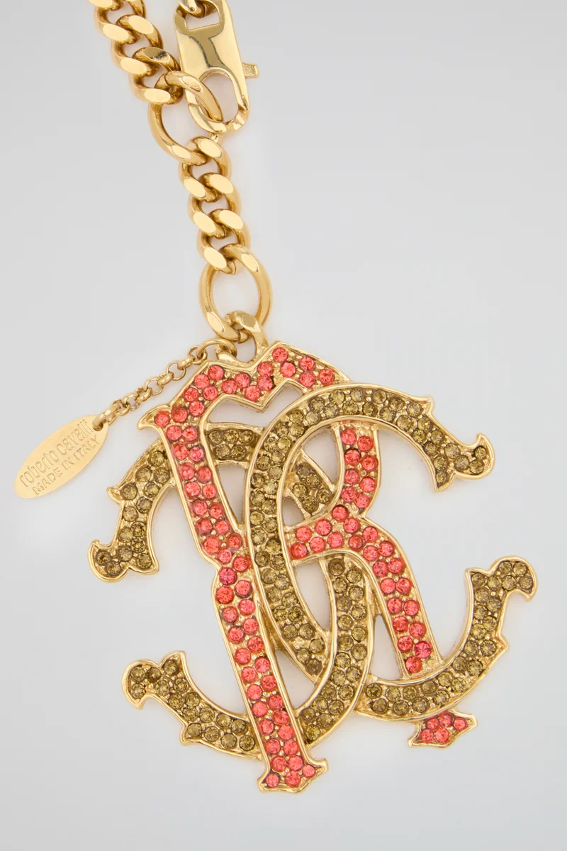 roberto cavalli Roberto Cavalli Gold Coral Crystal RC Pendant