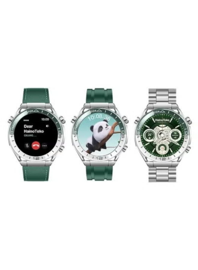 HainoTeko RW-67 Ultimate Smart Watch – 1.43" AMOLED HD Display, Bluetooth Calling, 3 Interchangeable Straps, Fitness & Health Tracking, Multi-Sport Modes, Long Battery Life & Sleek Metallic Design – Silver - Image 4