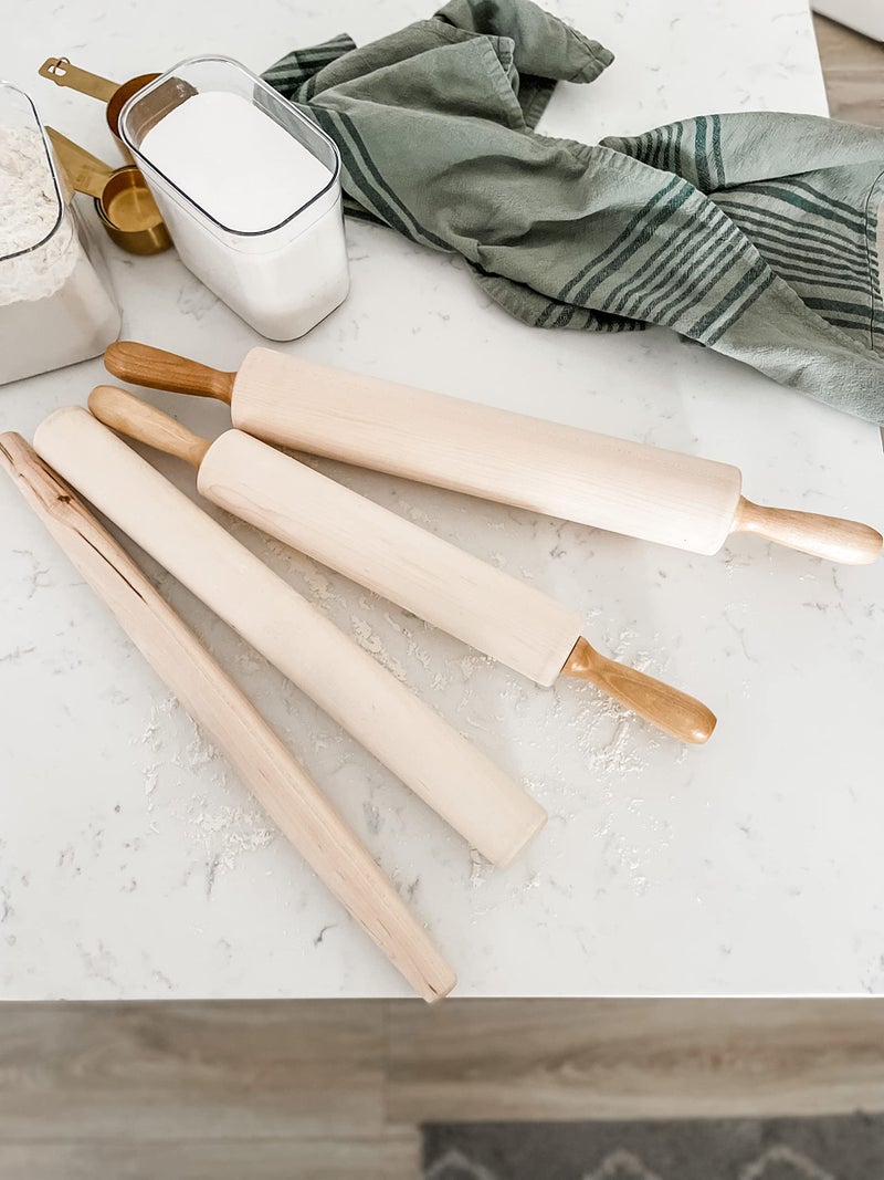 Frieling Rolling Pins for Baking - 2-in x 18.5-in, Natural Maple Wood - Pizza Dough Roller - Straight Pin for Pastry & Cookies - Image 5