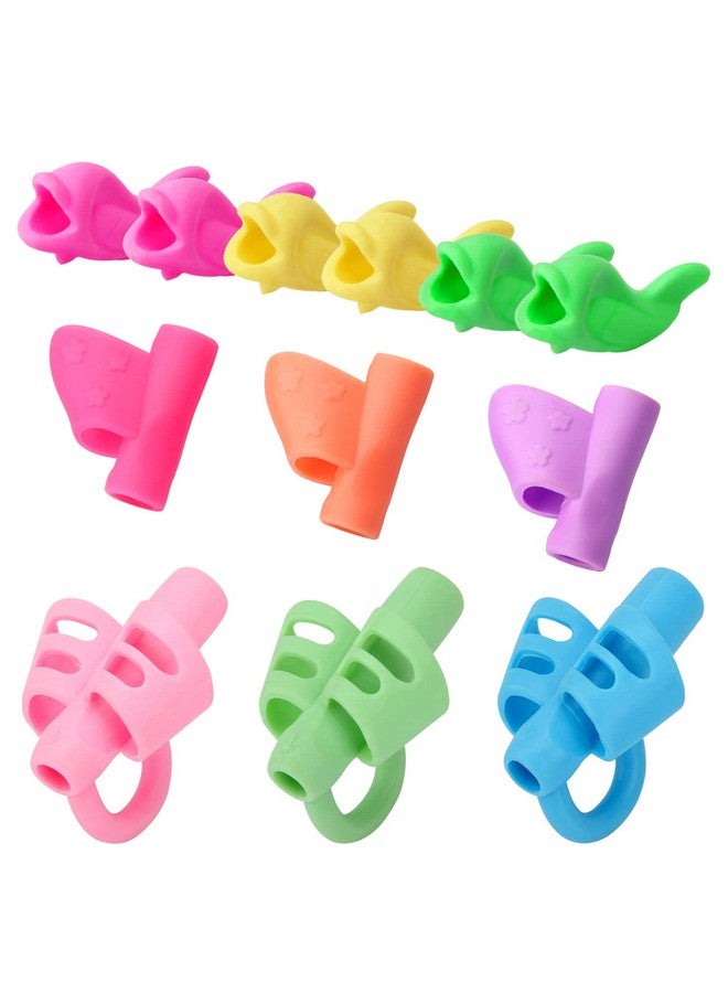 Colovis 12 Pcs Pencil Grips For Kids Handwriting For Preschoolsilicone Pencil Holder Pen Writing Aid Grip Posture Correction Tool For Kids Preschoolers Children Adults Students In Special Needs. (3 Type) - Image 1