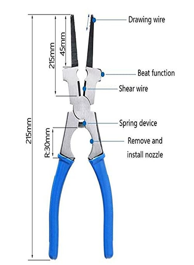 KEEAN Welding MIG Pliers Multi Purpose 8" High Carbon Steel Anti Rust Nozzle Cleaning Tip Opening Heavy Duty Gripping - Image 3