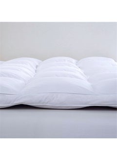 Rest Mattress Topper 200X200+8Cm Thick 900Gsm Filling And Plush Brushed Fabric With 4-Side Elastic Bands For Secure Fit White Extra Thick Bed Topper Fluffy Super Soft Topper  - Image 3