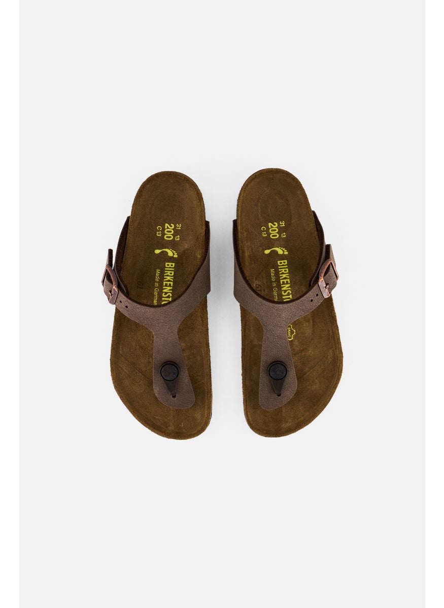 BIRKENSTOCK Kids Girl Slip On Cork Sandals, Brown  - Image 3