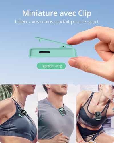 YOTON MP3 Player with Bluetooth 5.2, 64GB Storage, Mini Size, HiFi Music, with Sports Clip, Independent Volume Control, FM Radio, Includes Headphones (Green) - Image 3