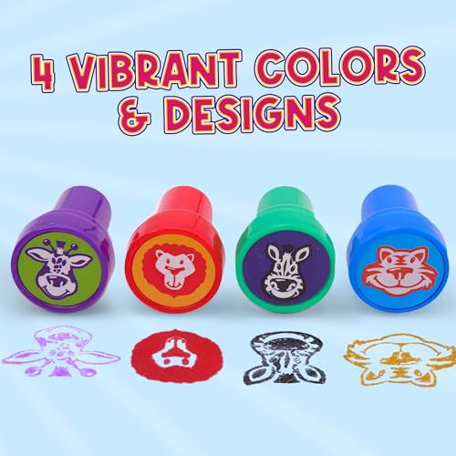 Srenta Self Inking Stamps for Kids, 24 Pcs Animals Stampers for Kids, Pre-Inked Animal Stamps, Farm Zoo Jungle Safari Animal Themed Birthday Party Favors, Goodie Bag Fillers, Teacher Stamps – Srenta - Image 3