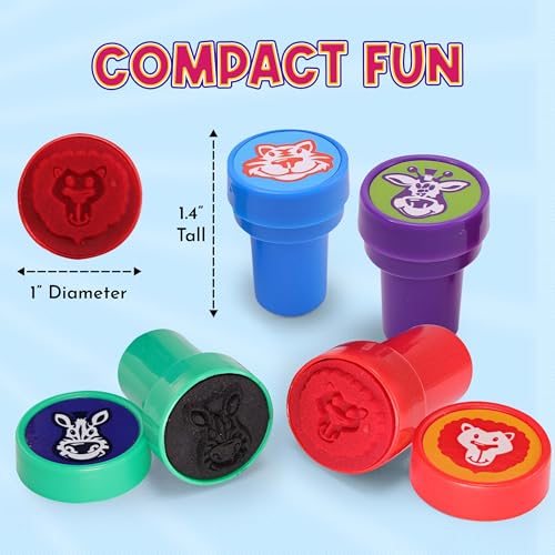 Srenta Self Inking Stamps for Kids, 24 Pcs Animals Stampers for Kids, Pre-Inked Animal Stamps, Farm Zoo Jungle Safari Animal Themed Birthday Party Favors, Goodie Bag Fillers, Teacher Stamps – Srenta - Image 4
