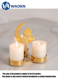 WAOKN 3pcs church/Castle/Butterfly Candlestick Iron Holder Wrought Iron Holder for Eid Decor Wedding Centerpieces Home Table Decor Birthday Party Eid Gifts Metal Candlestick Decoration Ornament(Gold)  - Image 5