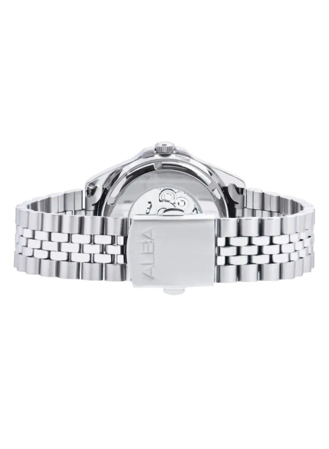 Alba AL4785X1 Automatic Men's Watch | Green Sunray Dial | Stainless Steel Bracelet | Day-Date | Exhibition Case Back | 100M Water Resistant | 41mm - Image 4