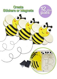 AoneFun Summer Crafts For Kids Bulk Fun Summer Activities For Kids Ages 48 Summer Camp Activities Bees For Crafts Kids Summer Activities Bee Magnets Craft Bees Bug Stickers Foam Craft Kits For Kids 12 Kits  - Image 3