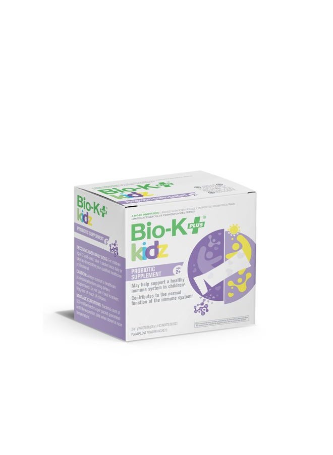 Bio-K Plus Bio-K+ Kidz Probiotic Powder for Kids with Vitamin D3, Shelf-Stable, Non-GMO, Gluten-Free – 28 Single-Serve Packets - Image 1