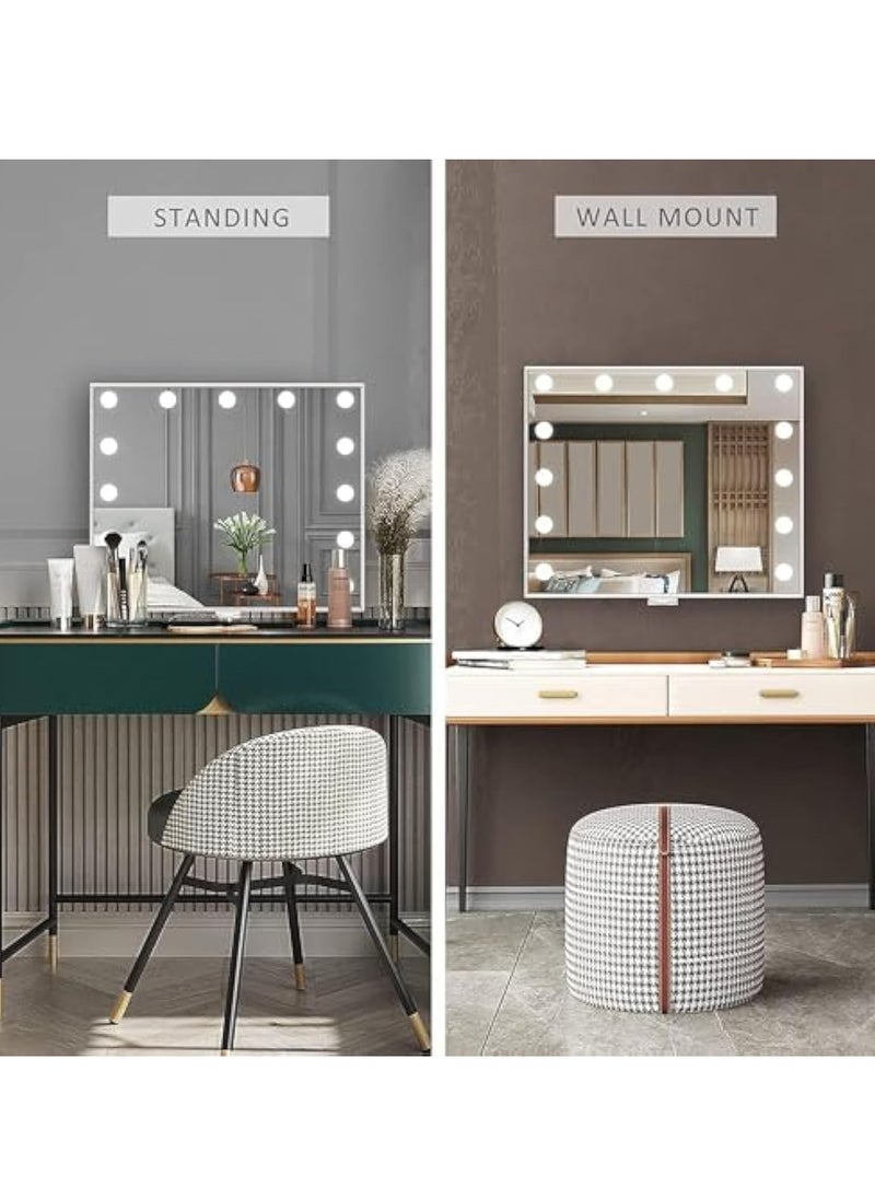 Vanity/Makeup Mirror with Lights,10X Magnification，with 14 Dimmable LED Bulbs,3 Color Modes,Touch Control for Bedroom,Tabletop or Wall-Mounted