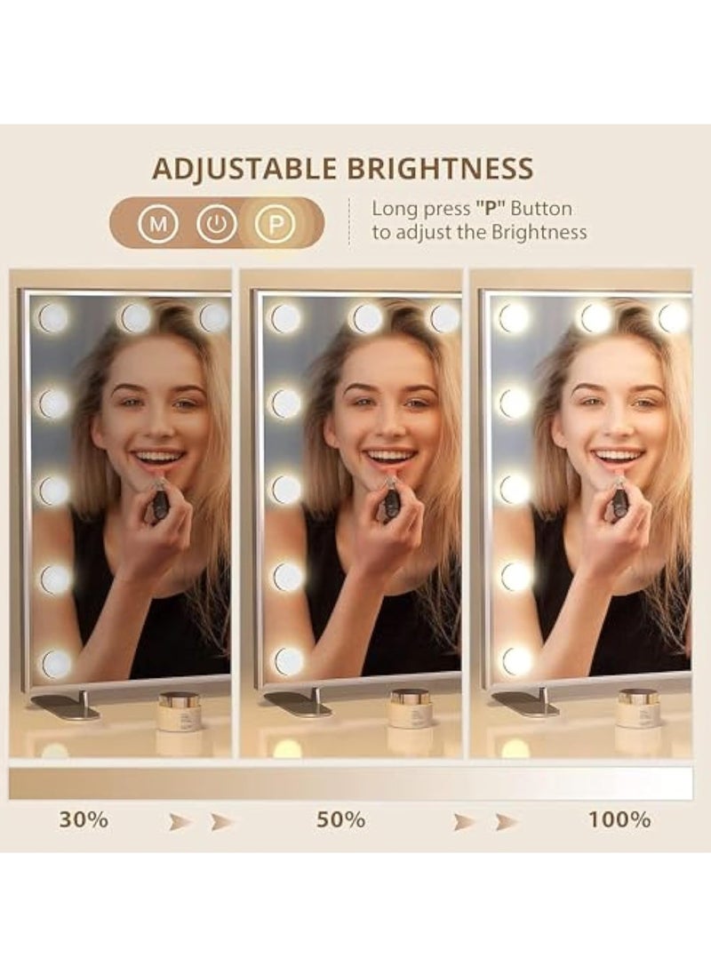 Hihonor Vanity/Makeup Mirror with Lights,10X Magnification，with 14 Dimmable LED Bulbs,3 Color Modes,Touch Control for Bedroom,Tabletop or Wall-Mounted  - Image 5