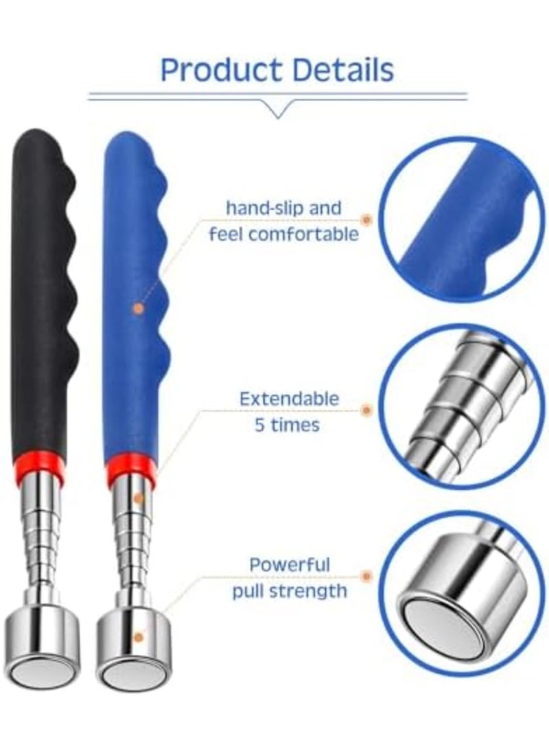 Luckam Telescoping Magnetic Pickup Tool - 20 Lbs Magnet Extension Tool - 30 Inch Extendable Magnet Stick - Handy Gadget for Men - Ideal for Birthday, Father's Day, Christmas - Blue and Black, 2 PCS - Image 3