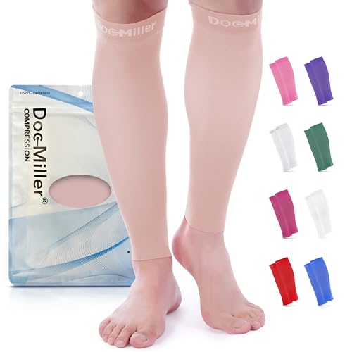 Doc Miller Calf Compression Sleeves for Men & Women, Footless Leg Compression Socks Support for Runners, 15–20mmHg Graduated, Shin Splints, Varicose Veins, Pain Relief & Swelling (1 Pair) - Image 1
