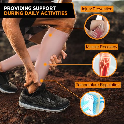 Doc Miller Calf Compression Sleeves for Men & Women, Footless Leg Compression Socks Support for Runners, 15–20mmHg Graduated, Shin Splints, Varicose Veins, Pain Relief & Swelling (1 Pair) - Image 4