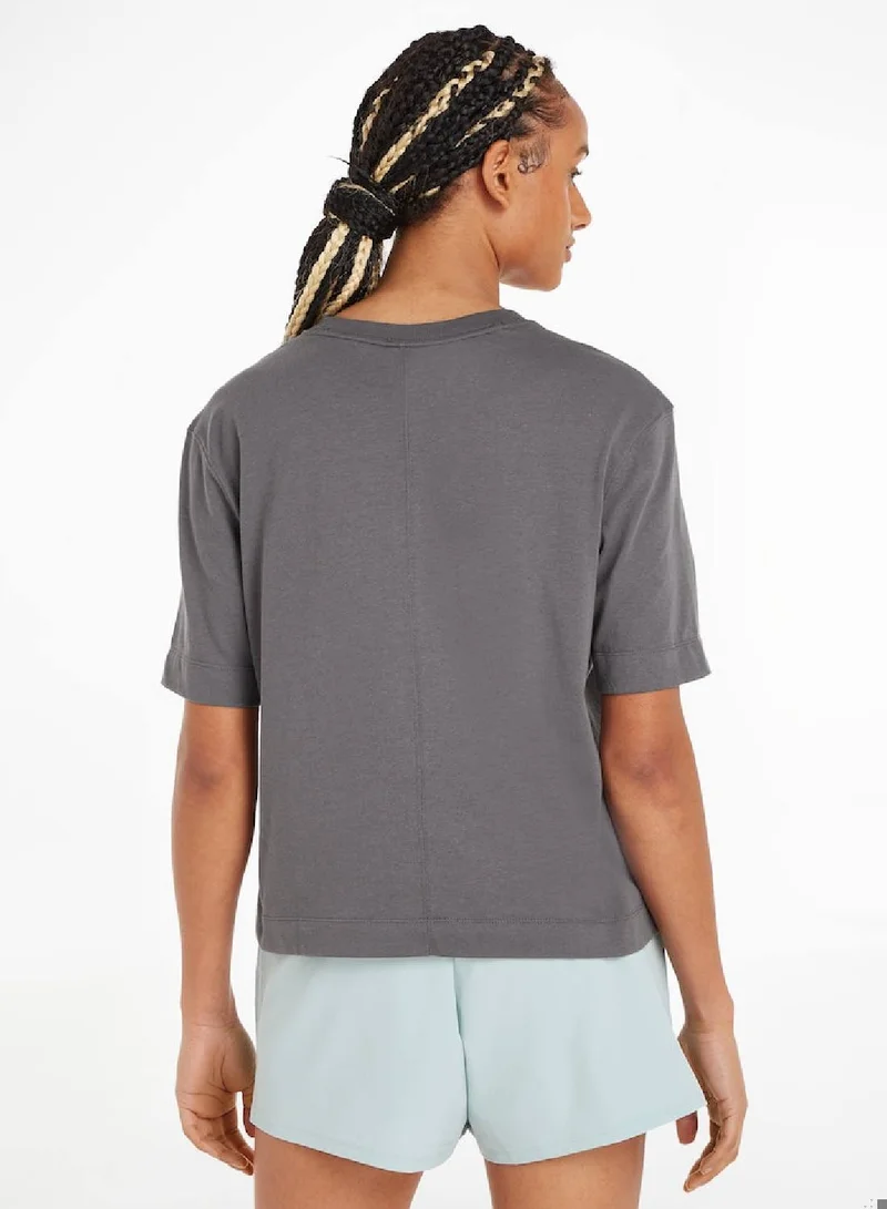 CALVIN KLEIN Calvin Klein Women's T-Shirt - Short Sleeves - Sportswear - Cotton , Grey