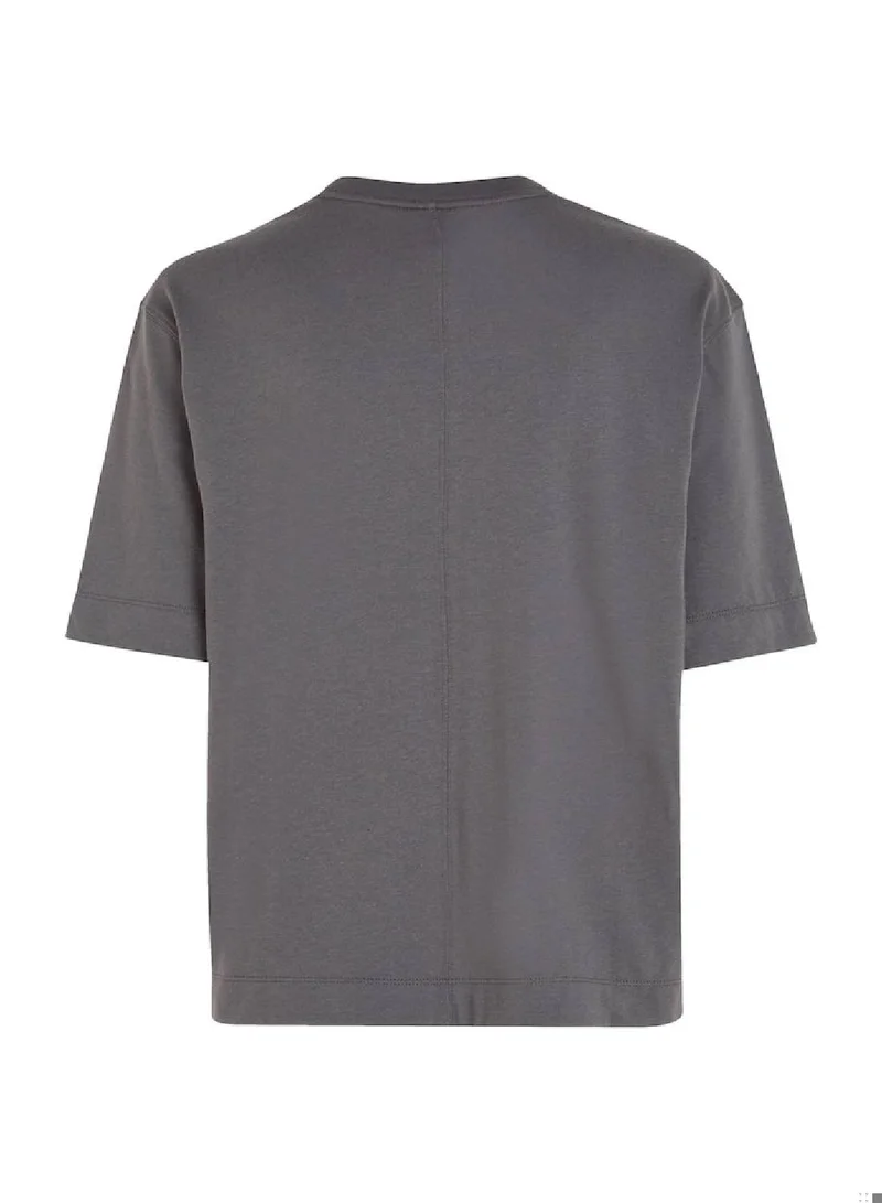 CALVIN KLEIN Calvin Klein Women's T-Shirt - Short Sleeves - Sportswear - Cotton , Grey