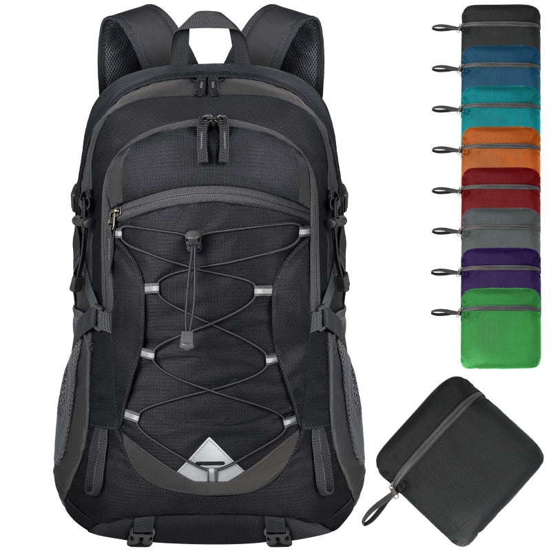 IGOLUMON Hiking Backpack 40L Packable Lightweight Camping Backpack Men Women Waterproof Hiking Daypack Outdoor Travel Daypack,Black - Image 1