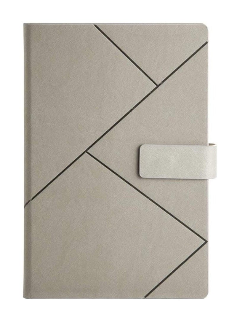 Generic 2 PCS Notebooks Classic Ruled Paper Diaries Office Business Notepad Magnetic Button Pen Loop Gray A5 Hardcover Leather Journal Writing Notebook Vintage Planner Agenda Personal  - Image 1