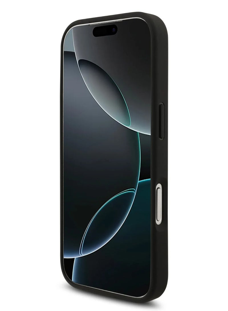 بي إم دبليو جراب آيفون  برو ماج سيف بغطاء جلد بولي يوريثان وخطوط مائلة ثلاثية الألوان وشعارات معدنية رمادي - Image 5