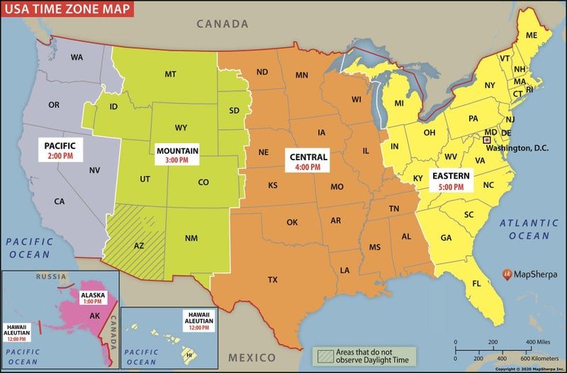 MapSherpa USA Time Zone Map - 36 x 24 inch Poster - Front Lamination - Image 4