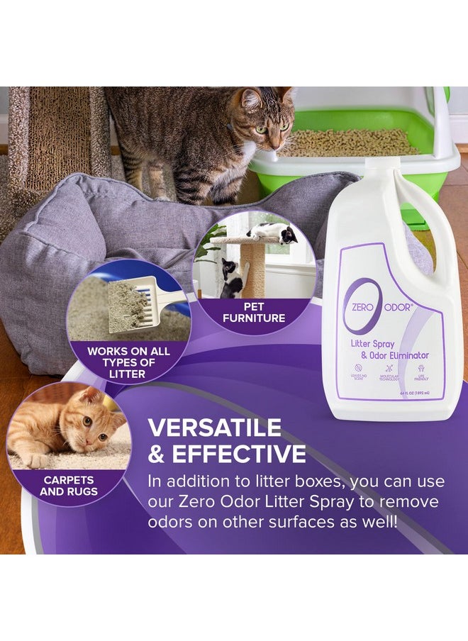 Zero Odor Litter Odor Eliminator  Patented Molecular Technology  Pet Safe & Works On All Types Of Litter, 64Oz Refill  - Image 3