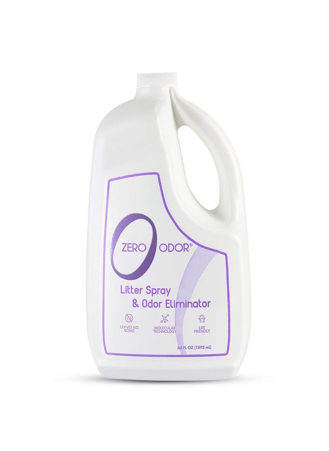 Zero Odor Litter Odor Eliminator  Patented Molecular Technology  Pet Safe & Works On All Types Of Litter, 64Oz Refill  - Image 1