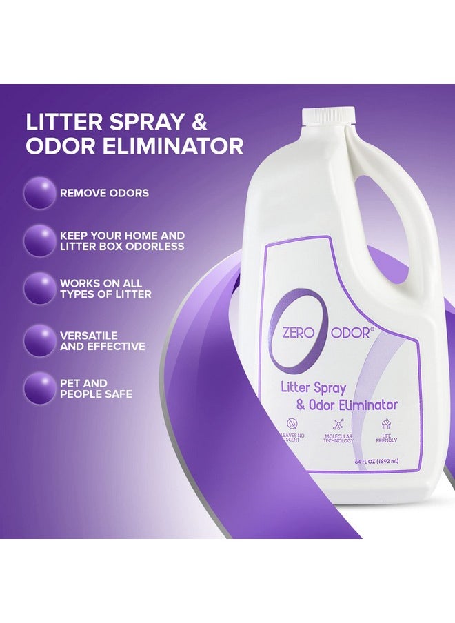 Zero Odor Litter Odor Eliminator  Patented Molecular Technology  Pet Safe & Works On All Types Of Litter, 64Oz Refill  - Image 5