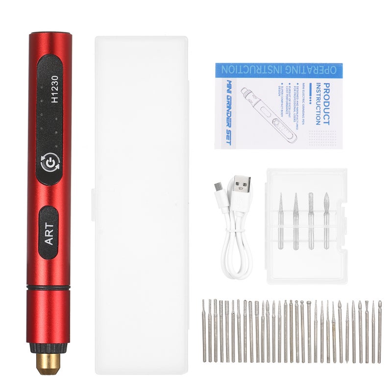 Mini Cordless Rotary Tool 3-Speed 5V Rechargeable Rotary Tool Kit with 4 Grinding Bits USB Charging Multi-Purpose Power Tool for Sanding Polishing Drilling Etching Engraving DIY Crafts - Image 1