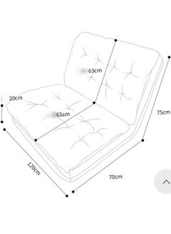 Generic Lazy Boy Chair, Folding Sofa Bed Fabric Couch Lounge with 5 Adjustable Reclining Position, Can Lie and Sleep Small Household Tatami  - Image 2