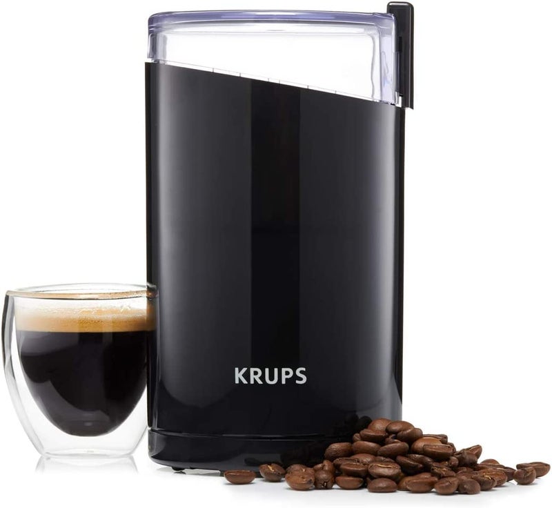 KRUPS Precision Electric Coffee Grinders 3 oz Capacity 200W Motor Stainless Steel Blades for Uniform Grinding of Coffee Beans Herbs Nuts and Spice Grinder Black