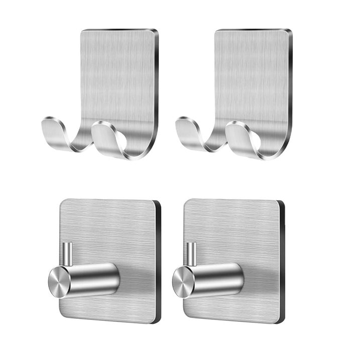 4 PACKS SHOWER HOOKS FOR INSIDE SHOWER SELF ADHESIVE SHAVER HOLDER HANGER HOOK FOR BATHROOM DAMAGE FREE WALL HOOKS FOR RAZOR LOOFAH SPONGE