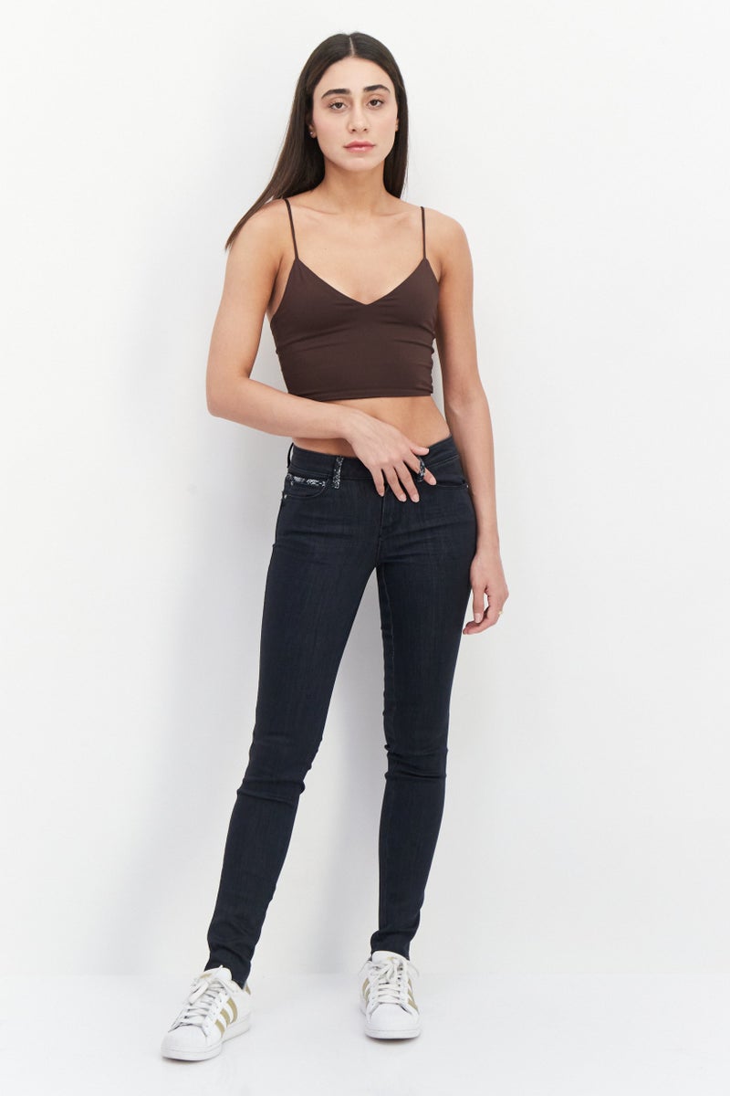 GUESS جينز دنيم ضيق للنساء، أسود ليلي - Image 3