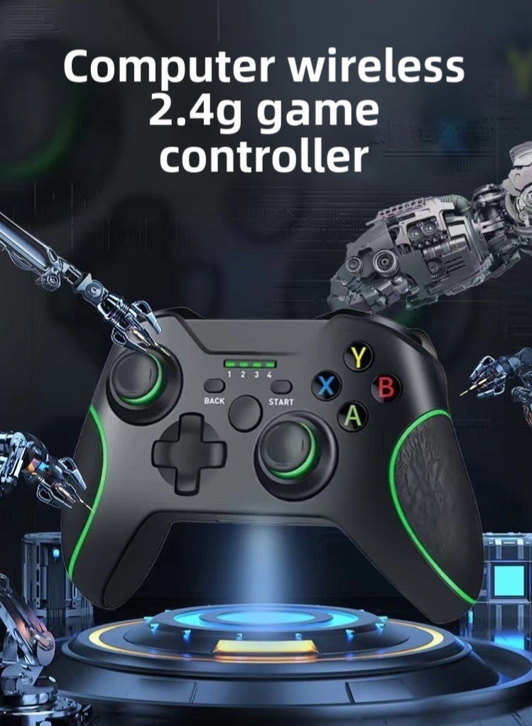 Hugifts 2.4G Wireless Vibration Game Controller Multi-Platform Compatible for PC Steam Smart TV Game Box with High-Precision Joystick - Image 2