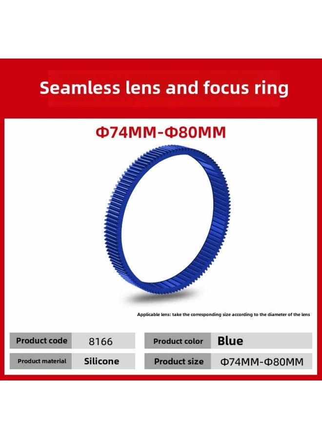 Lens Heel Focus Ring Heel Focus Belt Rotating Focus Focusing Ring Gear Ring SLR Micro Single Camera Lens Accessories-Color:8166-diameter 74-80 Blue  - Image 1