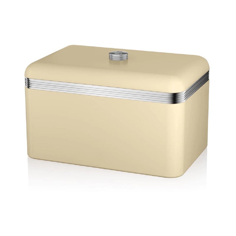 Swan SWKA1010CN Retro Bread Bin Metal 18 Litre Cream