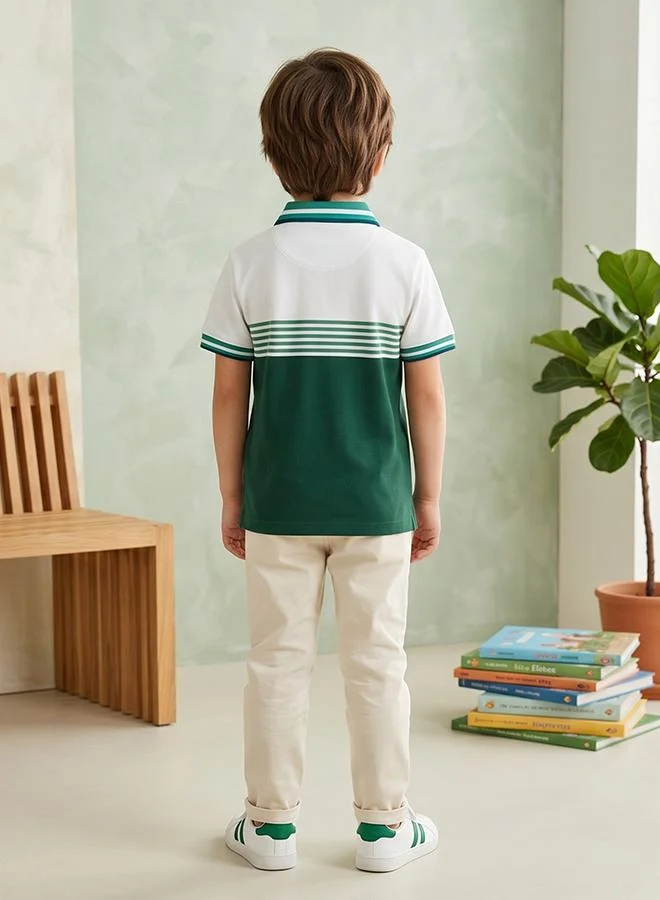 Babies & More Babies & More Toddler Boys Multicolor Collar Polo Shirt
