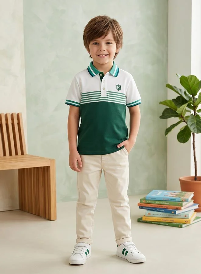 Babies & More Babies & More Toddler Boys Multicolor Collar Polo Shirt
