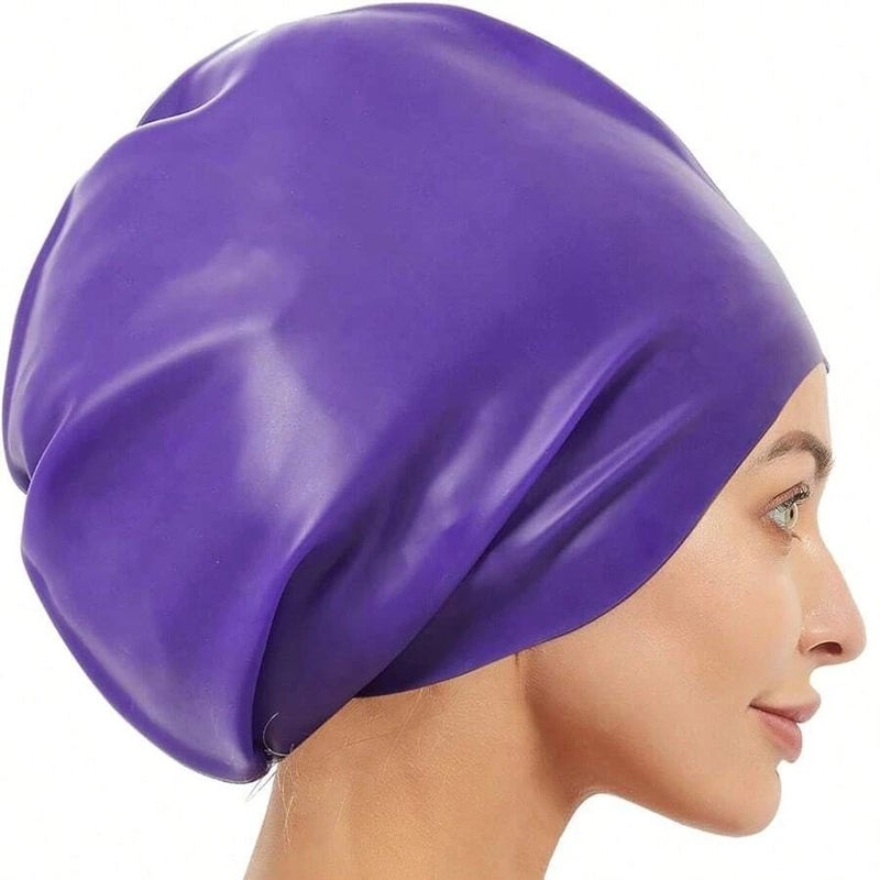 Bluejw Oversize Silicone Swimming Cap Xxl Adult Waterproof Ear Protection Swim Cap for Men & Women With Long Hair - Image 2