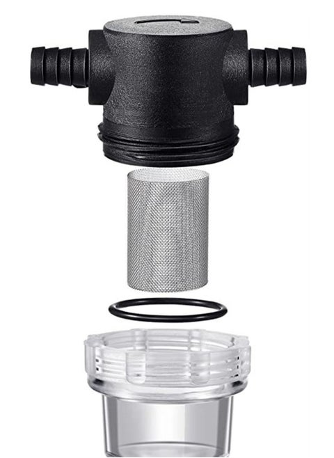 1/2 Inches Water Pump Strainer Compatible with 3/8 Inches Hose Barb In-Line Strainer Twist On Pipe Sprayer Filter for Water Pump 12V DC 80 PSI RV Camper Marine Boat Lawn