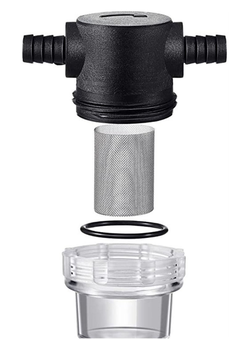 SYOSI - 1/2 Inches Water Pump Strainer Compatible with 3/8 Inches Hose Barb In-Line Strainer Twist On Pipe Sprayer Filter for Water Pump 12V DC 80 PSI RV Camper Marine Boat Lawn - Image 1