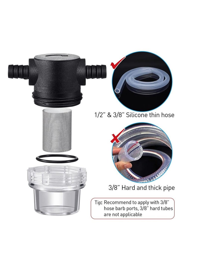 SYOSI - 1/2 Inches Water Pump Strainer Compatible with 3/8 Inches Hose Barb In-Line Strainer Twist On Pipe Sprayer Filter for Water Pump 12V DC 80 PSI RV Camper Marine Boat Lawn - Image 1