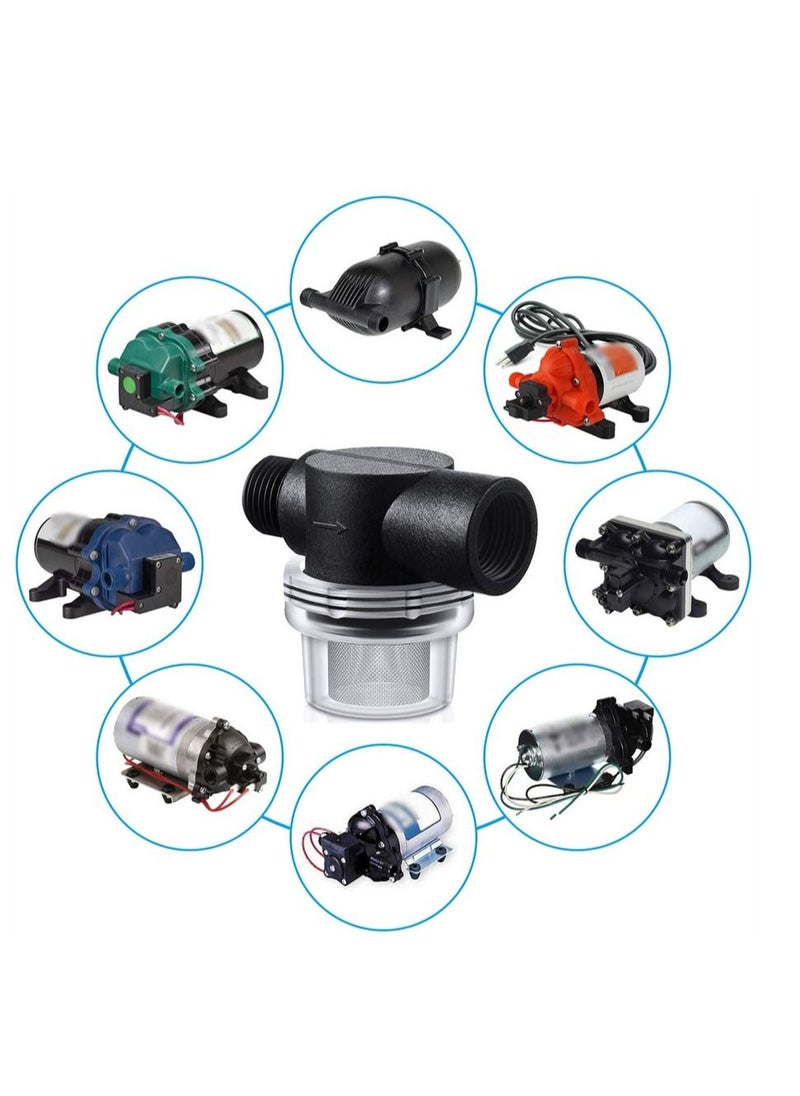SYOSI - 1/2 Inches Water Pump Strainer Compatible with 3/8 Inches Hose Barb In-Line Strainer Twist On Pipe Sprayer Filter for Water Pump 12V DC 80 PSI RV Camper Marine Boat Lawn - Image 1