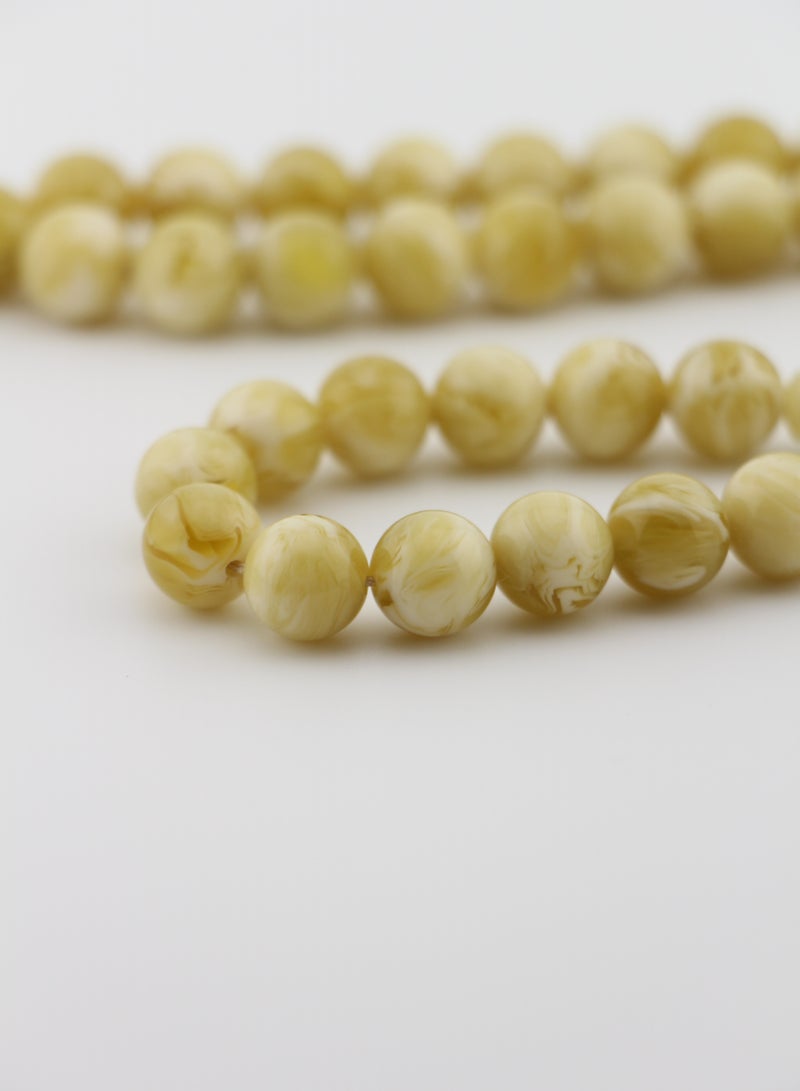 Kamins Collection Milky Green Amber Resin Tasbih / 10mm - Image 4